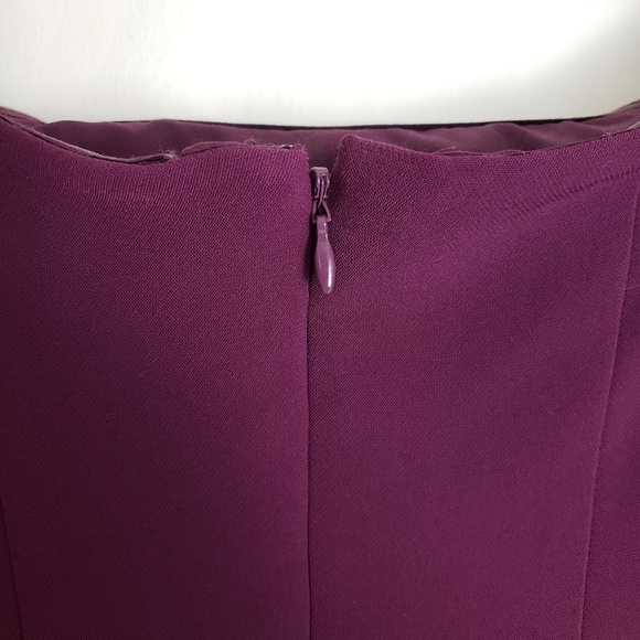 Vince Camuto Wine Off The Shoulder Bell Sleeve Cocktail Gown Dress Size 2 - Picture 7 of 9